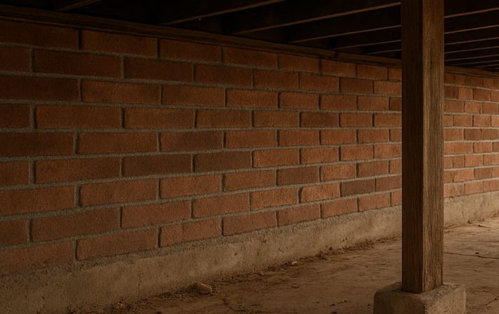 Crawl space warning signs showing the need for anchor bolt reinforcement